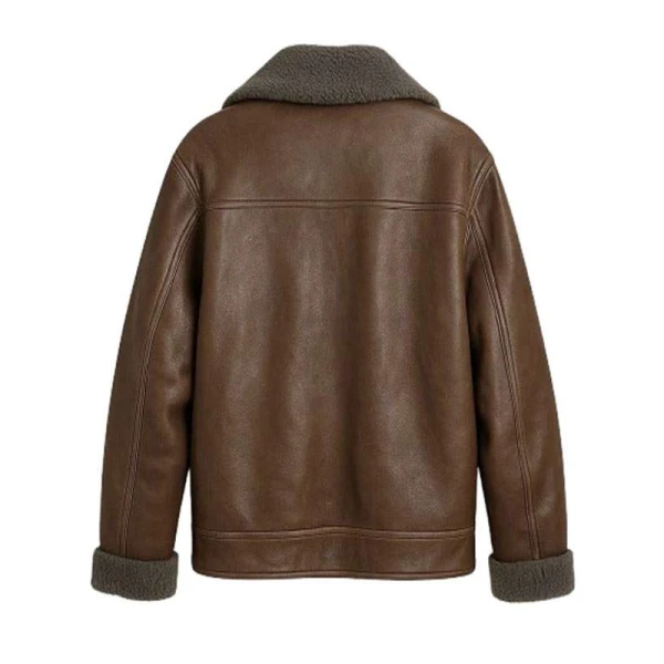 Ella McCay Emma Mackey Brown Shearling Jacket