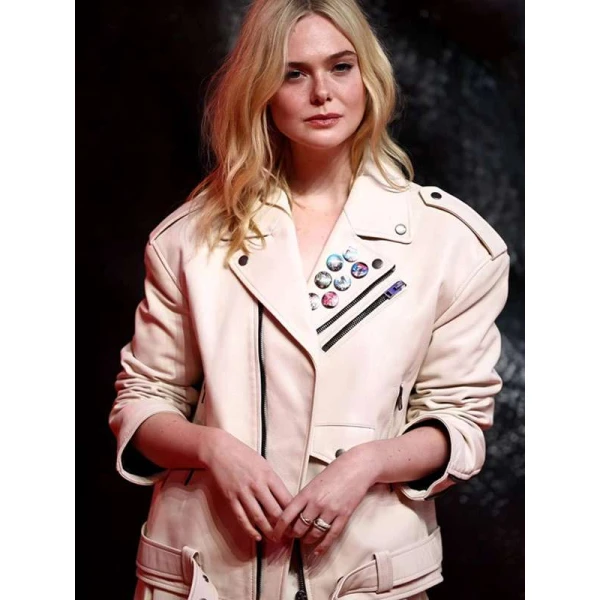 Elle Fanning Predator Badlands 2025 Leather Jacket