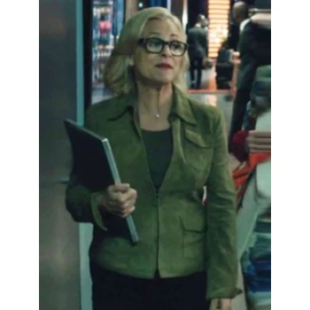 Elsbeth S03 Amy Sedaris Green Suede Leather Jacket