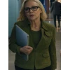 Elsbeth S03 Amy Sedaris Green Suede Leather Jacket