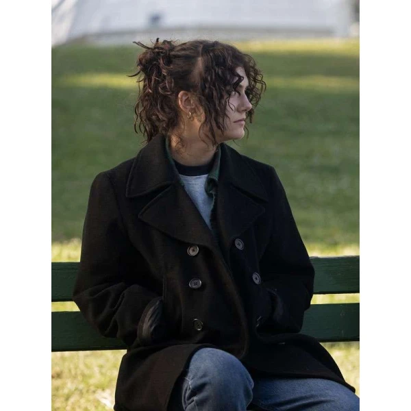 Emilia Jones Fairyland Black Wool Coat