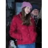 Emily Hall A Merry Little Ex-Mas Red Puffer Jacket