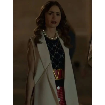 Emily in Paris Lily Collins White Vest