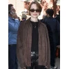 Emma Stone Bugonia Brown Suede Shirt