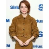 Emma Stone Bugonia Press Tour Brown Suede Jacket
