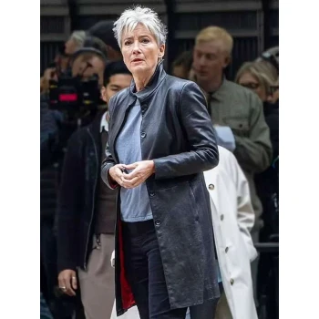 Emma Thompson Down Cemetery Road Black Leather Coat