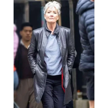 Emma Thompson Down Cemetery Road Black Leather Coat