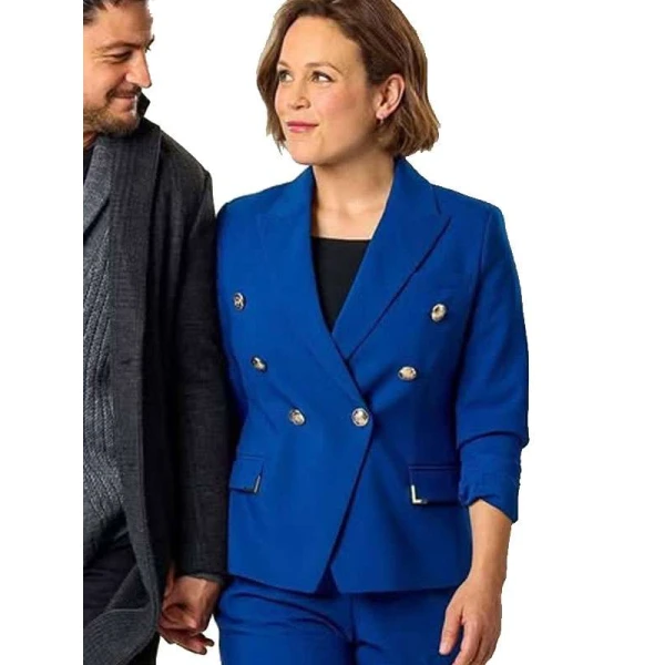 Erin Krakow Christmas Above the Clouds Blue Blazer