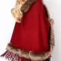 Faux Fur Shawl Hooded Cape Wrap