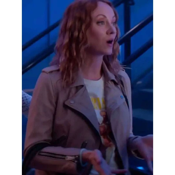 Fiona Vroom Murder in a Small Town Pink Leather Jacket