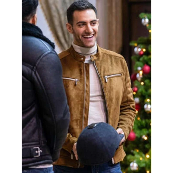 Garrett Marcantel 12 Dates of Christmas Brown Leather Jacket
