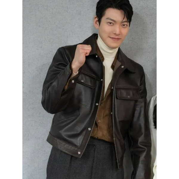Genie Make a Wish Kim Woo-bin Black Leather Jacket