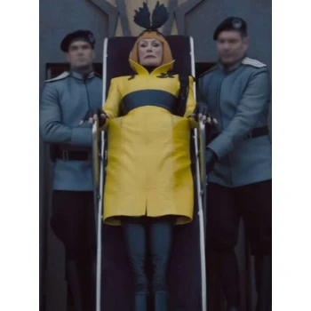 Glenn Close Sunrise on the Reaping Yellow Leather Coat