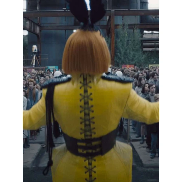 Glenn Close Sunrise on the Reaping Yellow Leather Coat