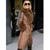 Goldie Boutilier Brown Shearling Leather Coat