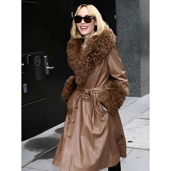 Goldie Boutilier Brown Shearling Leather Coat