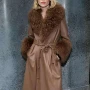 Goldie Boutilier Brown Shearling Leather Coat