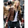 Gossip Girl Blake Lively Brown Leather Jacket