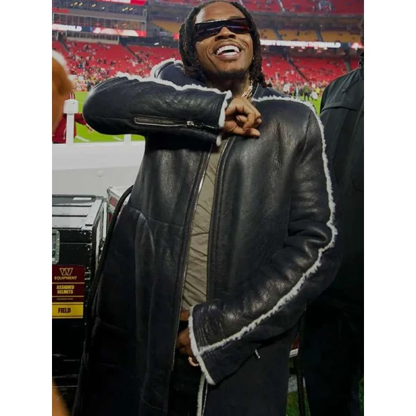 Gunna X Monday Night Football Shearling Leather Coat