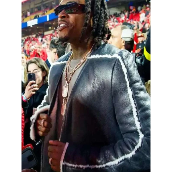 Gunna X Monday Night Football Shearling Leather Coat