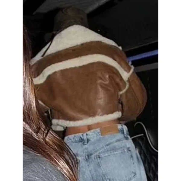 Hailey Bieber Brown Shearling Jacket
