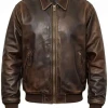 Halloween Brown Skull Leather Jacket