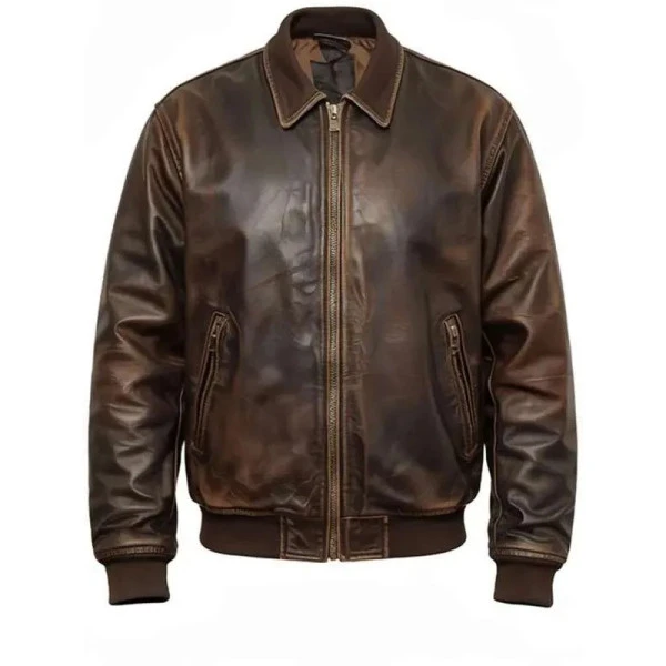 Halloween Brown Skull Leather Jacket