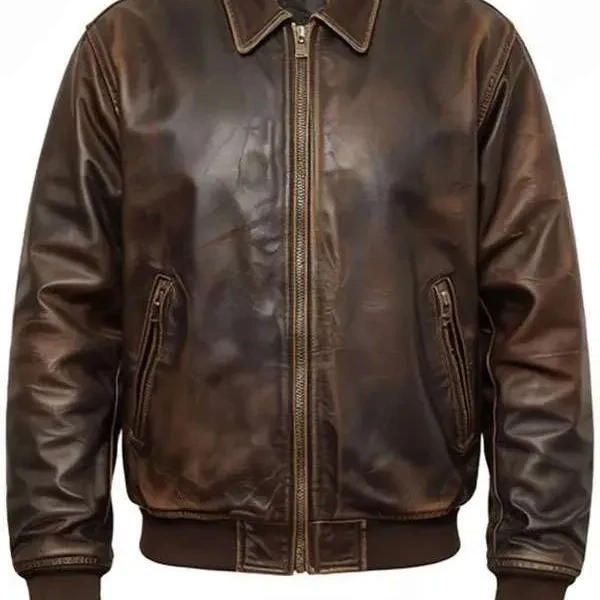 Halloween Brown Skull Leather Jacket Halloween Brown Skull Leather Jacket