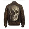 Halloween Brown Skull Leather Jacket