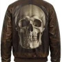 Halloween Brown Skull Leather Jacket