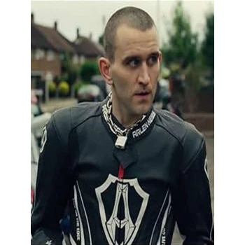 Harry Melling Pillion Black Racing Leather Jacket
