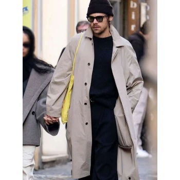 Harry Styles 2025 Beige Trench Coat