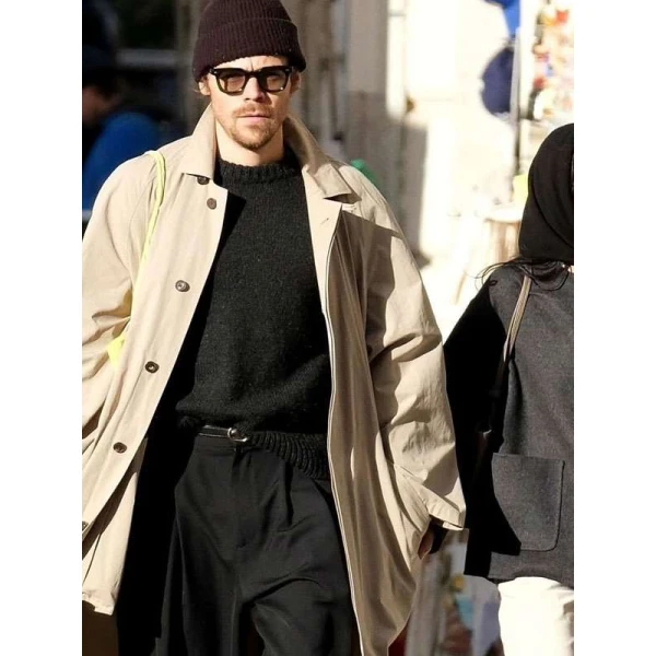 Harry Styles 2025 Beige Trench Coat