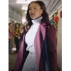 Heather Hemmens The Snow Must Go On Maroon Wool Coat