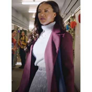 Heather Hemmens The Snow Must Go On Maroon Wool Coat