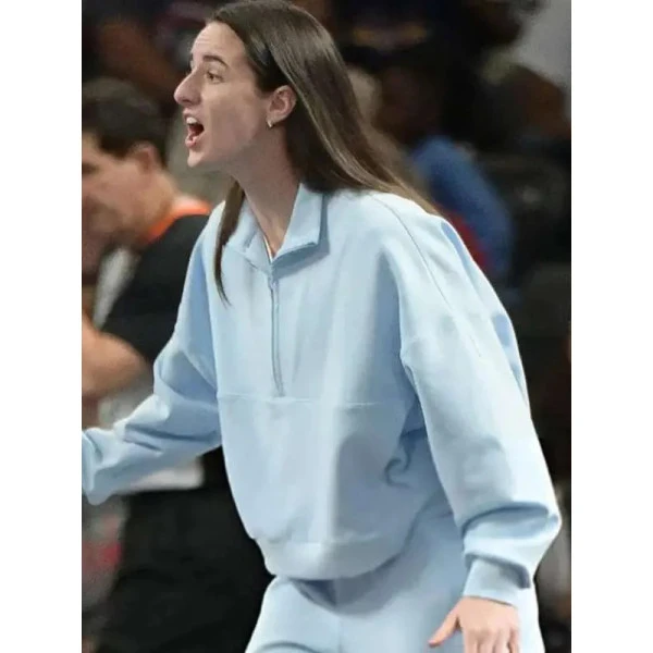 Caitlin Clark Game Day Blue Jacket Indiana Fever vs Atlanta Dream