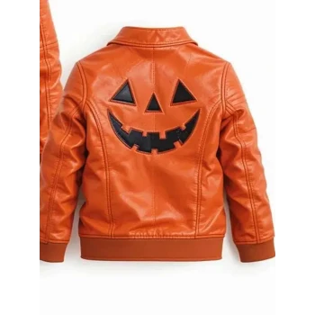Jack O Lantern Halloween Leather Jacket