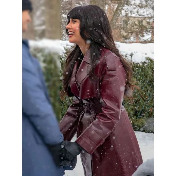 Jameela Jamil A Merry Little Ex-Mas Leather Coat