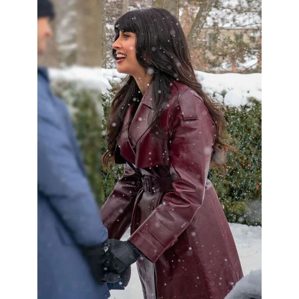 Jameela Jamil A Merry Little Ex-Mas Leather Coat