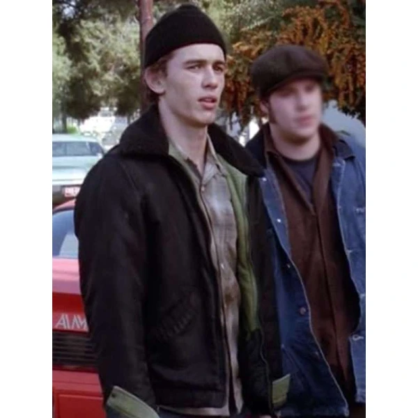 James Franco Freaks and Geeks Shearling Black Jacket James Franco Freaks and Geeks Shearling Black Jacket