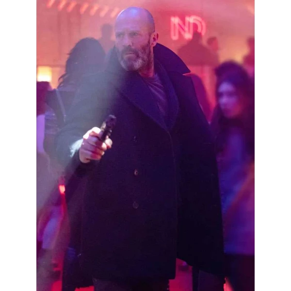Jason Statham Shelter Black Wool Coat