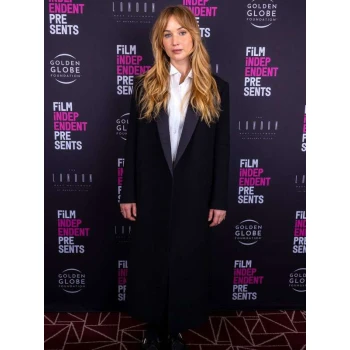 Jennifer Lawrence Die My Love Screening Black Long Coat