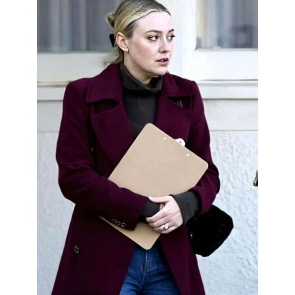 Jenny Kaminski All Her Fault Maroon Wool Coat