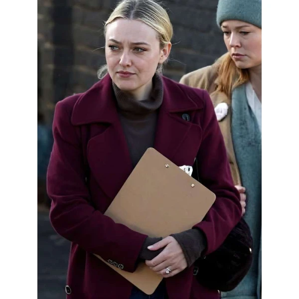 Jenny Kaminski All Her Fault Maroon Wool Coat