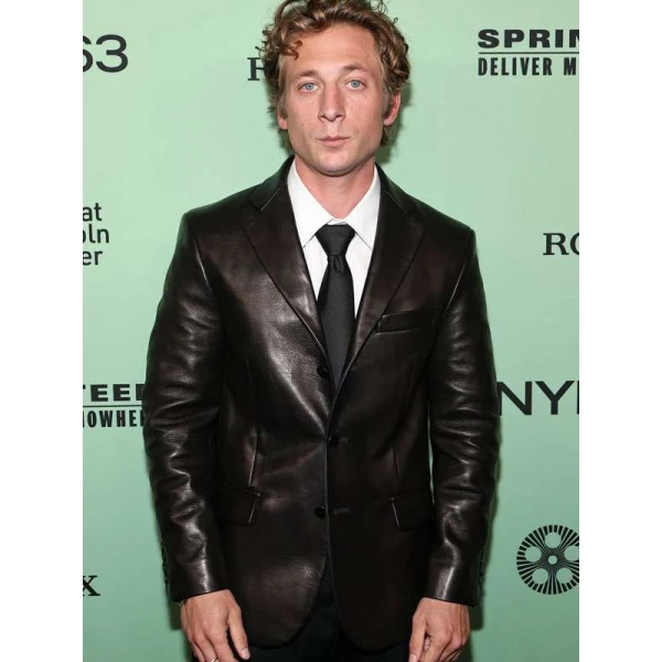 Jeremy Allen White NYFF63 Leather Blazer