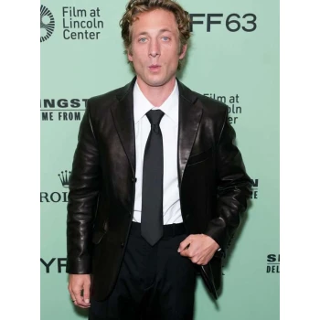 Jeremy Allen White NYFF63 Leather Blazer