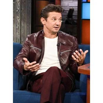 Jeremy Renner The Late Show With Stephen Colbert Leather Jacket