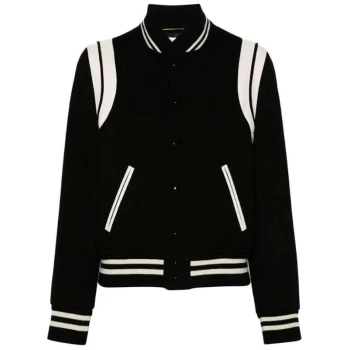 Jessica Taylor Owning Manhattan Black Varsity Jacket