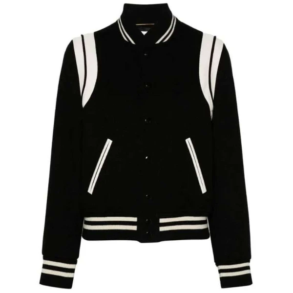 Jessica Taylor Owning Manhattan Black Varsity Jacket