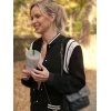 Jessica Taylor Owning Manhattan Black Varsity Jacket